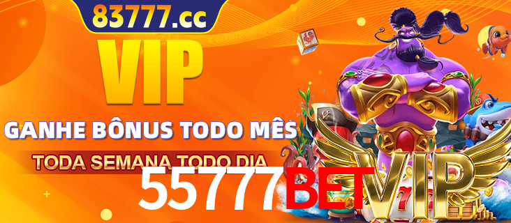 Banner promocional do 55777BET oferecendo 100% de recompensas adicionais contínuas para quem fizer o login diário (Daily sign-in), com um mascote de coelho.
